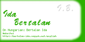 ida bertalan business card